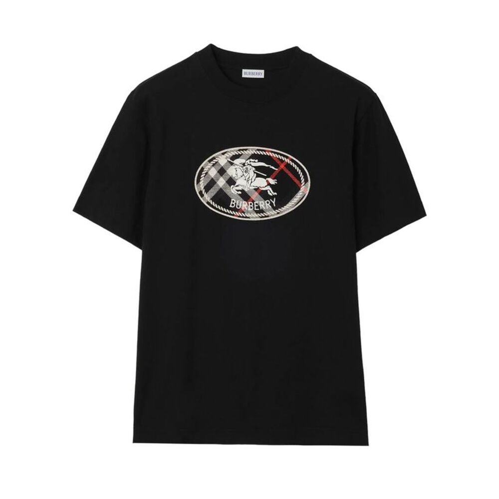 Check Knight Stamp Cotton T-Shirt Women